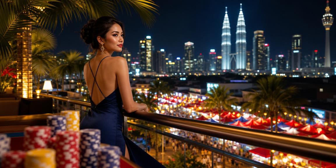 Suasana permainan poker gaya tempatan di Kuala Lumpur dengan meja dan cip